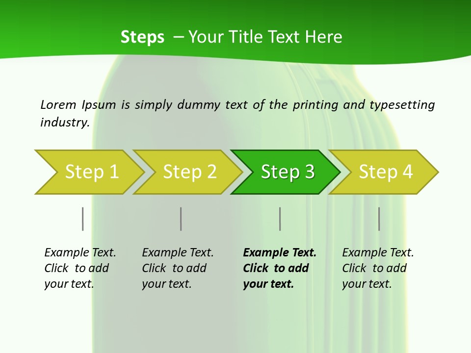 Bottle O Green Color With Mineral Water Isolated On White Background PowerPoint Template