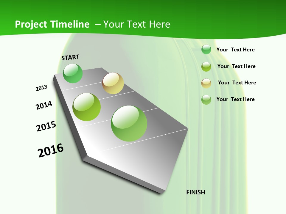 Bottle O Green Color With Mineral Water Isolated On White Background PowerPoint Template