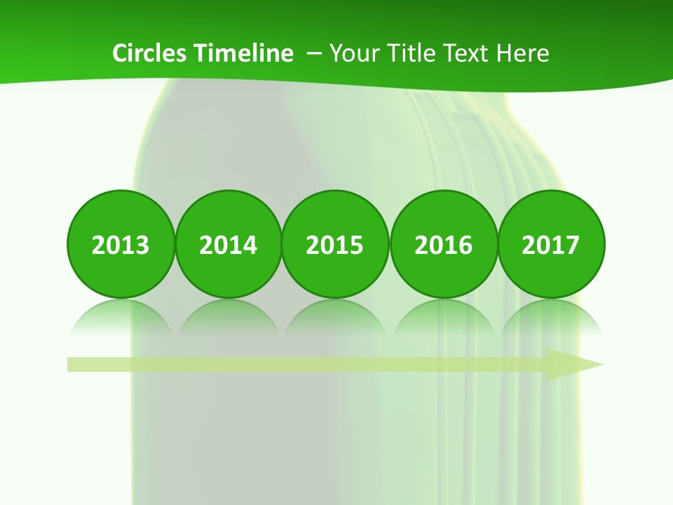 Bottle O Green Color With Mineral Water Isolated On White Background PowerPoint Template