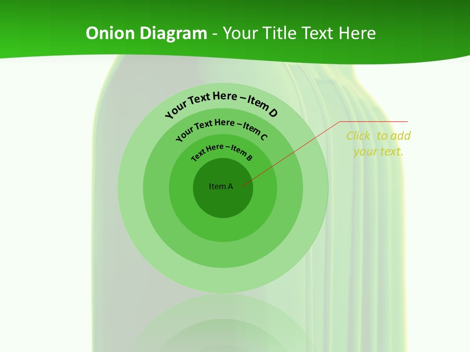 Bottle O Green Color With Mineral Water Isolated On White Background PowerPoint Template