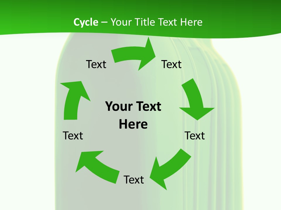 Bottle O Green Color With Mineral Water Isolated On White Background PowerPoint Template