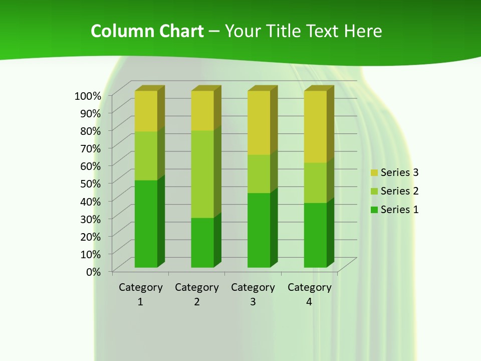 Bottle O Green Color With Mineral Water Isolated On White Background PowerPoint Template