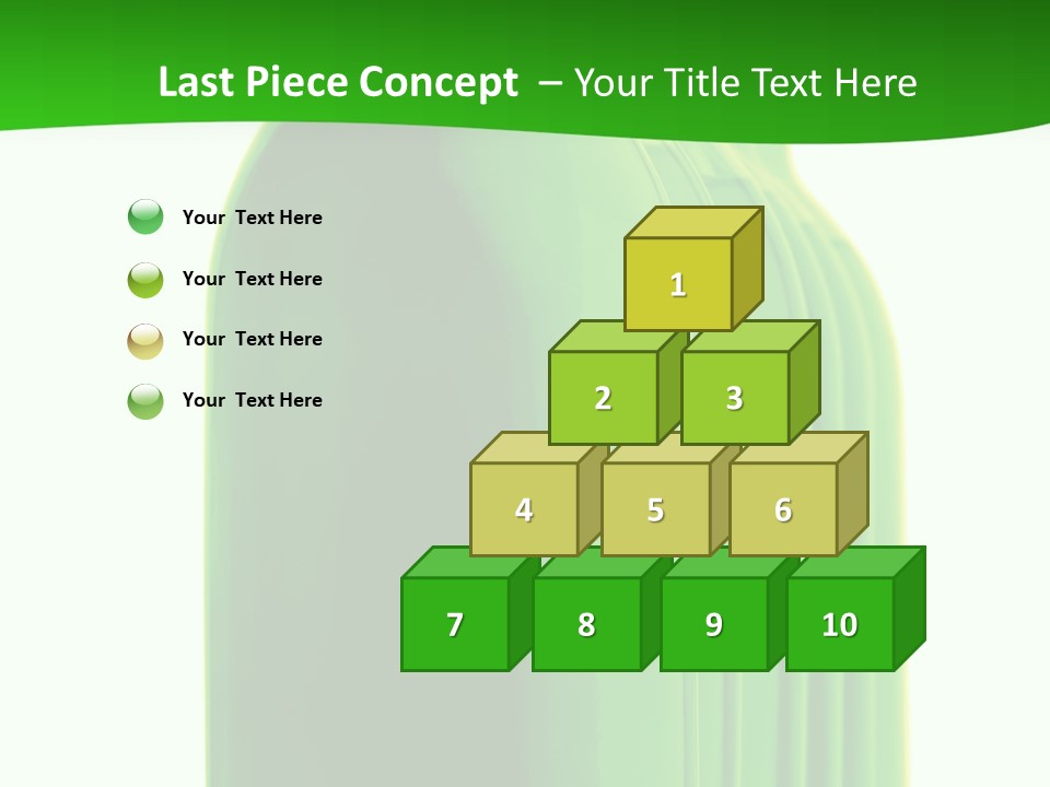 Bottle O Green Color With Mineral Water Isolated On White Background PowerPoint Template