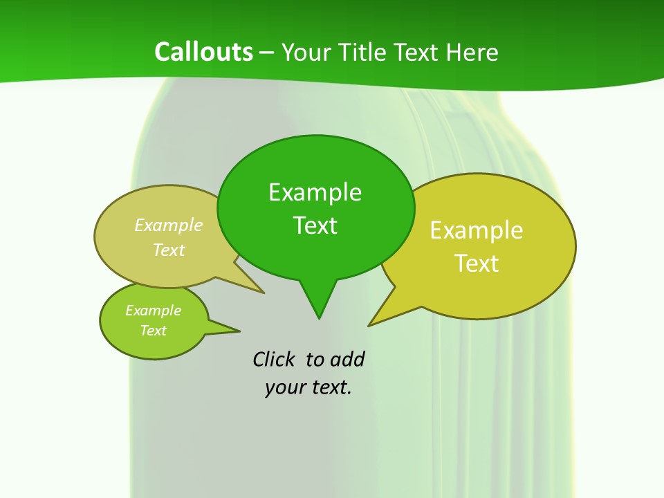 Bottle O Green Color With Mineral Water Isolated On White Background PowerPoint Template