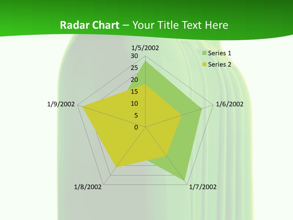 Bottle O Green Color With Mineral Water Isolated On White Background PowerPoint Template