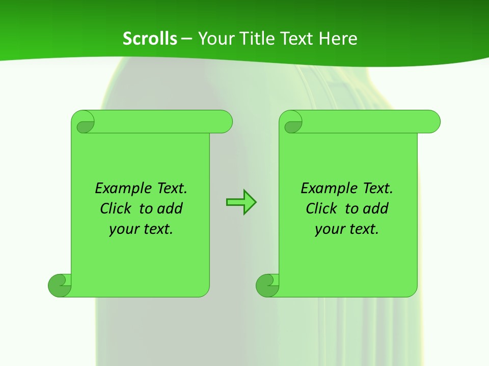 Bottle O Green Color With Mineral Water Isolated On White Background PowerPoint Template