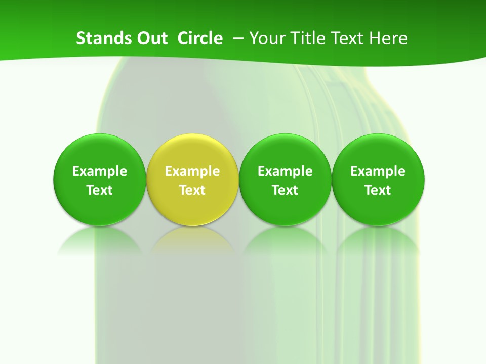 Bottle O Green Color With Mineral Water Isolated On White Background PowerPoint Template