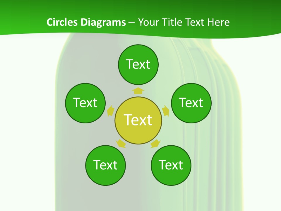 Bottle O Green Color With Mineral Water Isolated On White Background PowerPoint Template