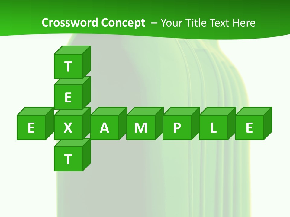 Bottle O Green Color With Mineral Water Isolated On White Background PowerPoint Template