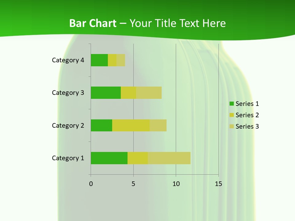 Bottle O Green Color With Mineral Water Isolated On White Background PowerPoint Template