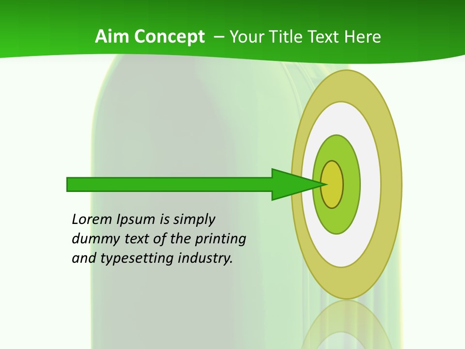 Bottle O Green Color With Mineral Water Isolated On White Background PowerPoint Template