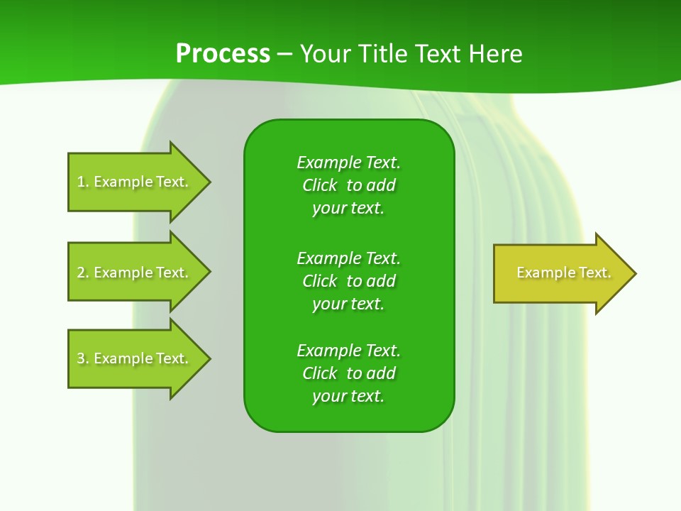 Bottle O Green Color With Mineral Water Isolated On White Background PowerPoint Template
