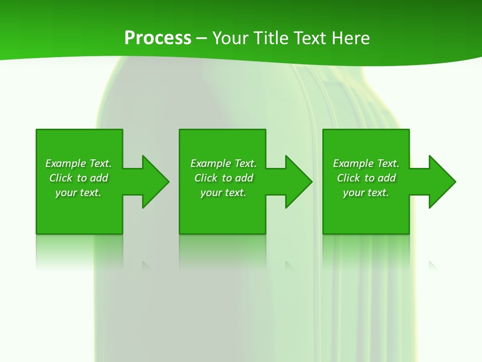 Bottle O Green Color With Mineral Water Isolated On White Background PowerPoint Template