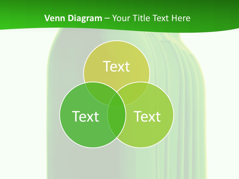 Bottle O Green Color With Mineral Water Isolated On White Background PowerPoint Template