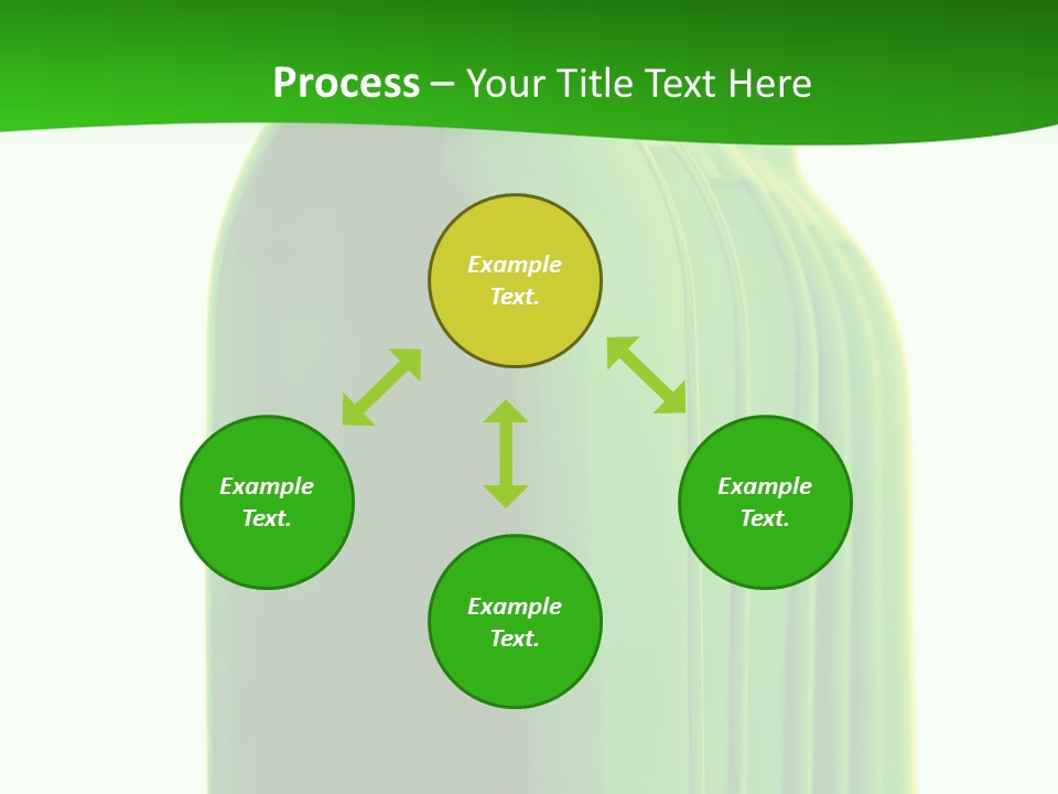 Bottle O Green Color With Mineral Water Isolated On White Background PowerPoint Template