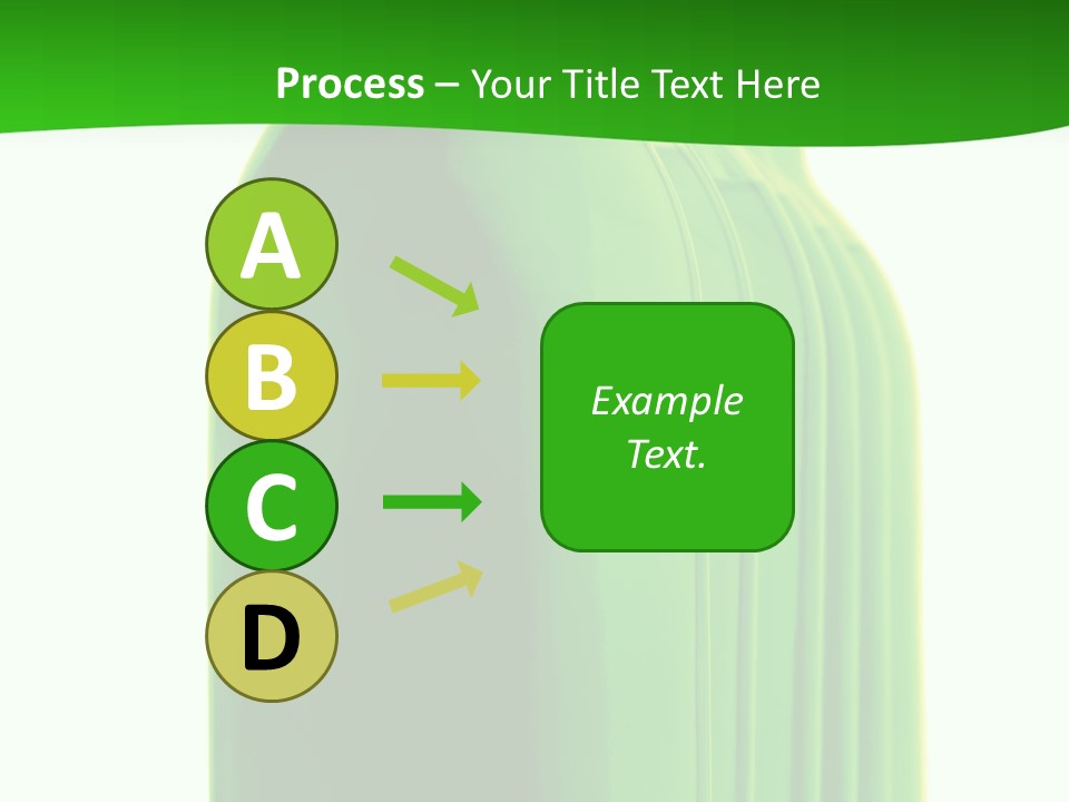 Bottle O Green Color With Mineral Water Isolated On White Background PowerPoint Template