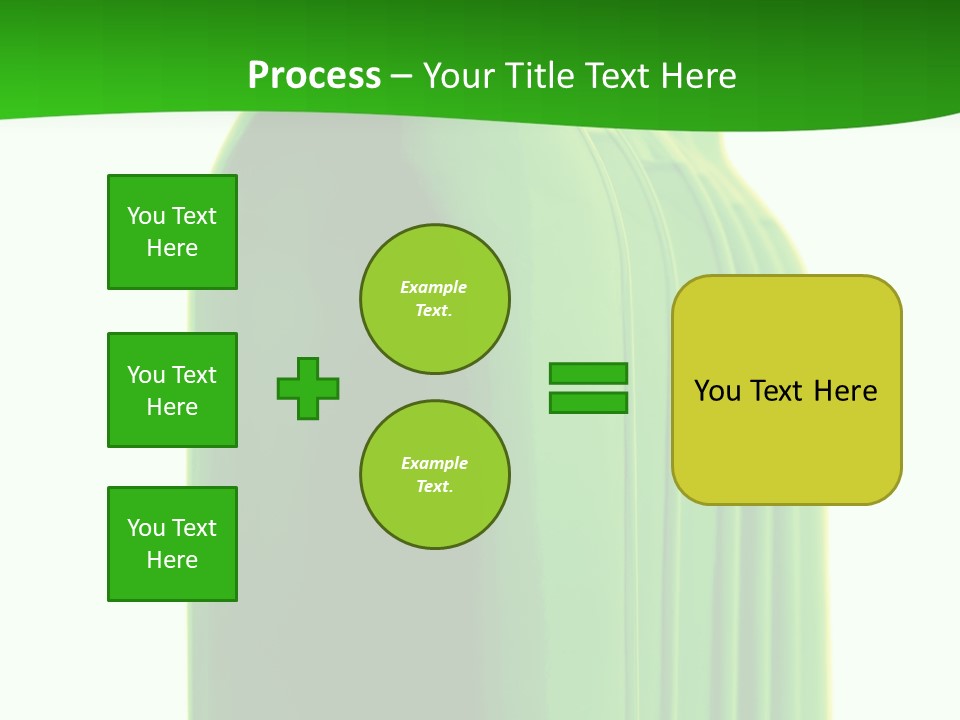 Bottle O Green Color With Mineral Water Isolated On White Background PowerPoint Template