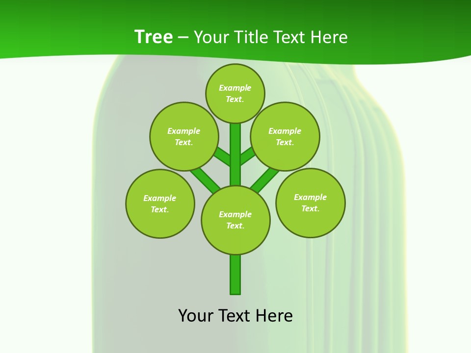 Bottle O Green Color With Mineral Water Isolated On White Background PowerPoint Template