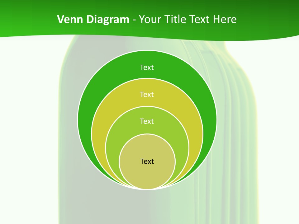 Bottle O Green Color With Mineral Water Isolated On White Background PowerPoint Template