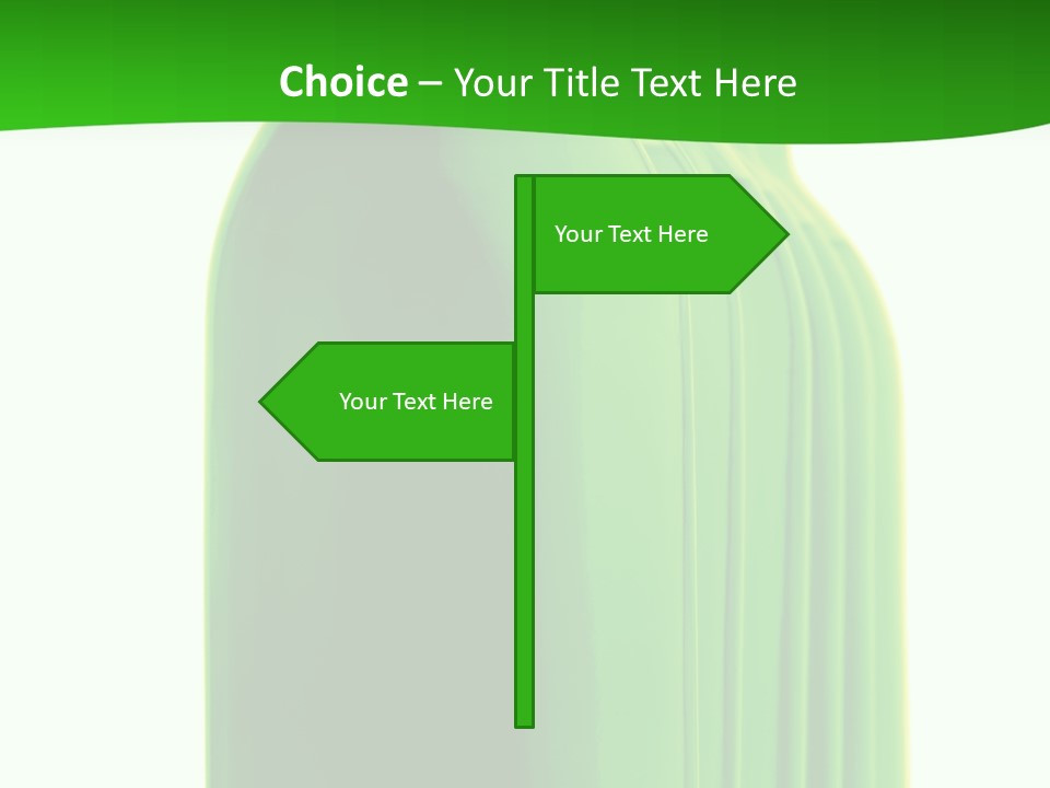 Bottle O Green Color With Mineral Water Isolated On White Background PowerPoint Template