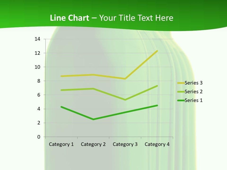 Bottle O Green Color With Mineral Water Isolated On White Background PowerPoint Template