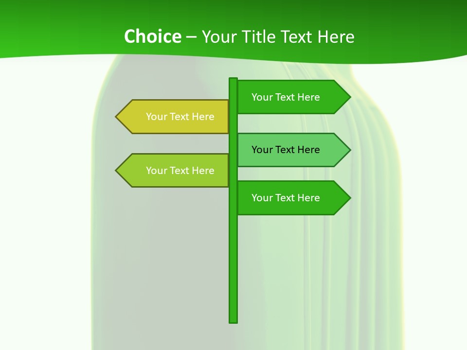 Bottle O Green Color With Mineral Water Isolated On White Background PowerPoint Template