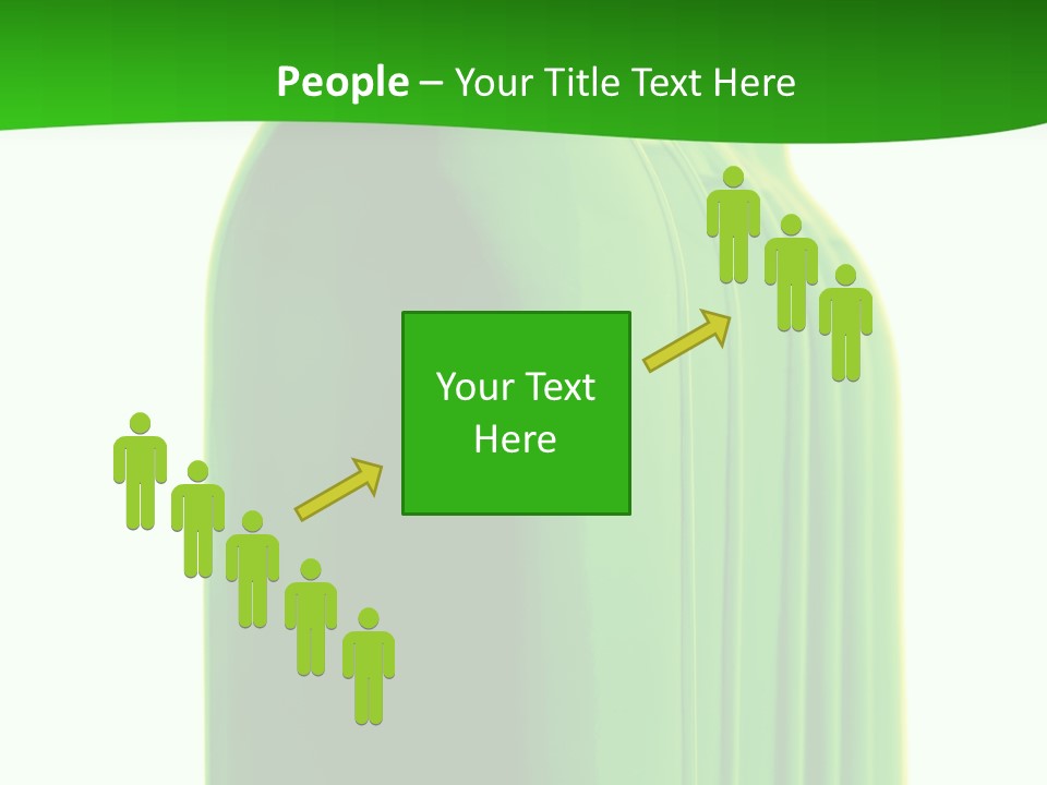 Bottle O Green Color With Mineral Water Isolated On White Background PowerPoint Template