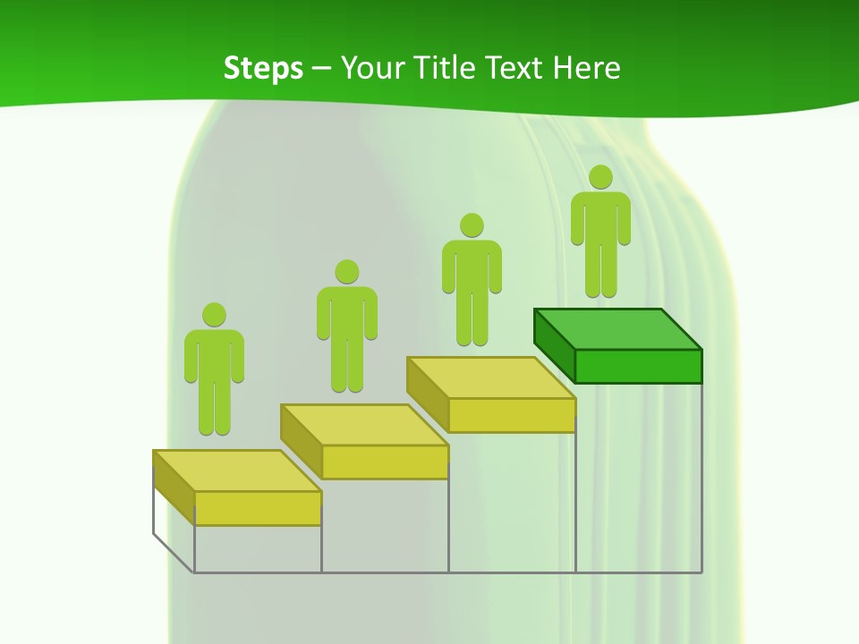 Bottle O Green Color With Mineral Water Isolated On White Background PowerPoint Template