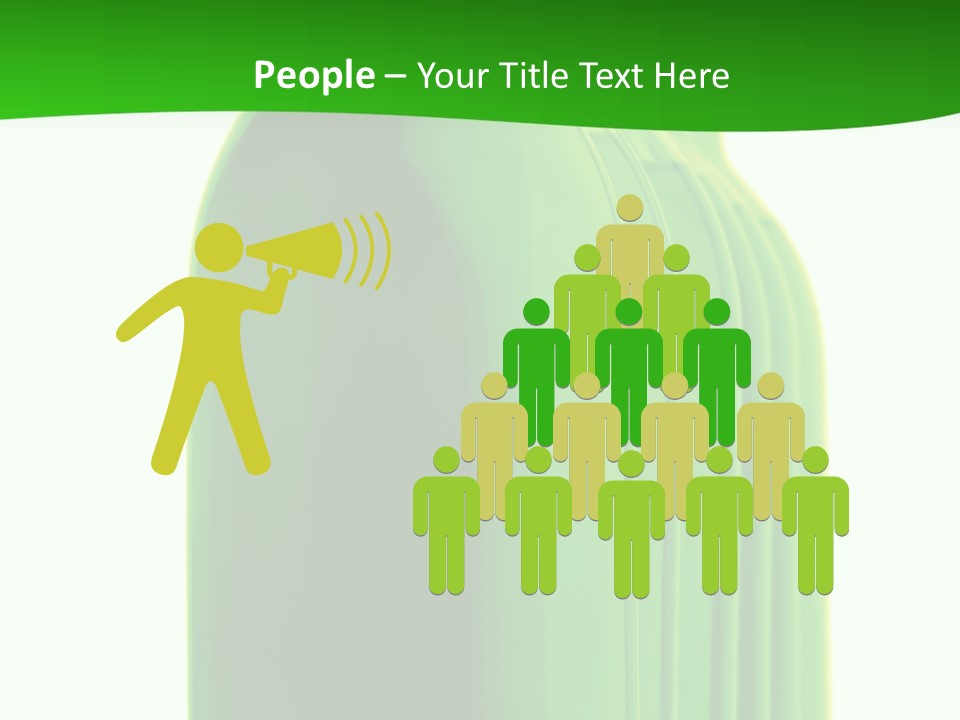 Bottle O Green Color With Mineral Water Isolated On White Background PowerPoint Template