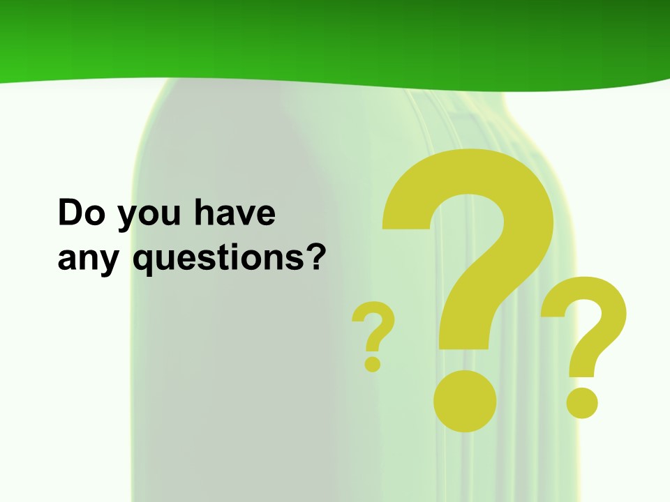 Bottle O Green Color With Mineral Water Isolated On White Background PowerPoint Template