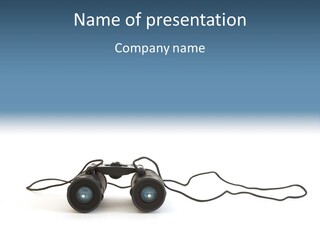 A Pair Of Binoculars Lying Flat On A White Background. PowerPoint Template