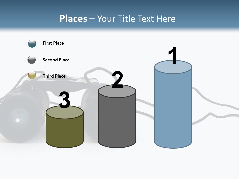 A Pair Of Binoculars Lying Flat On A White Background. PowerPoint Template