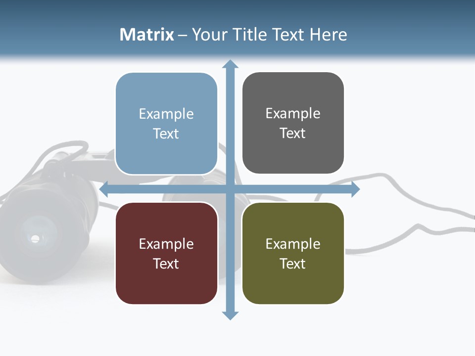 A Pair Of Binoculars Lying Flat On A White Background. PowerPoint Template