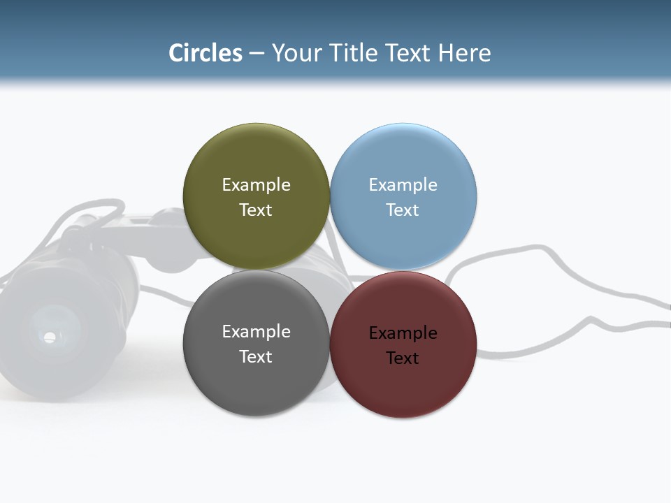 A Pair Of Binoculars Lying Flat On A White Background. PowerPoint Template