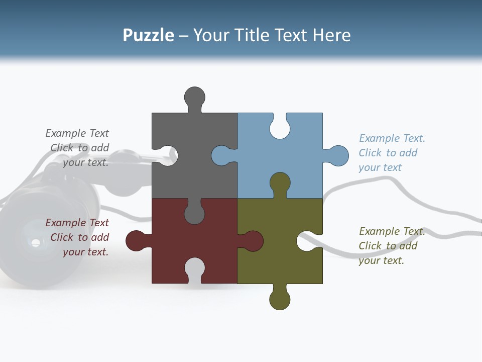 A Pair Of Binoculars Lying Flat On A White Background. PowerPoint Template