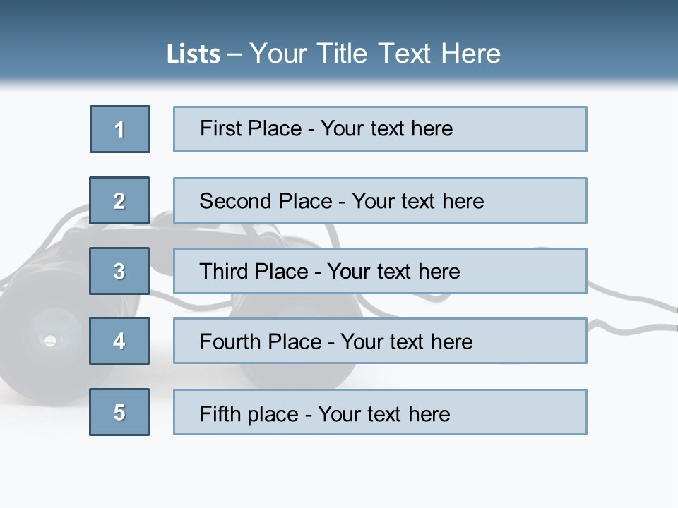 A Pair Of Binoculars Lying Flat On A White Background. PowerPoint Template