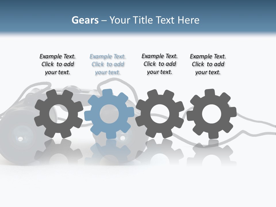 A Pair Of Binoculars Lying Flat On A White Background. PowerPoint Template