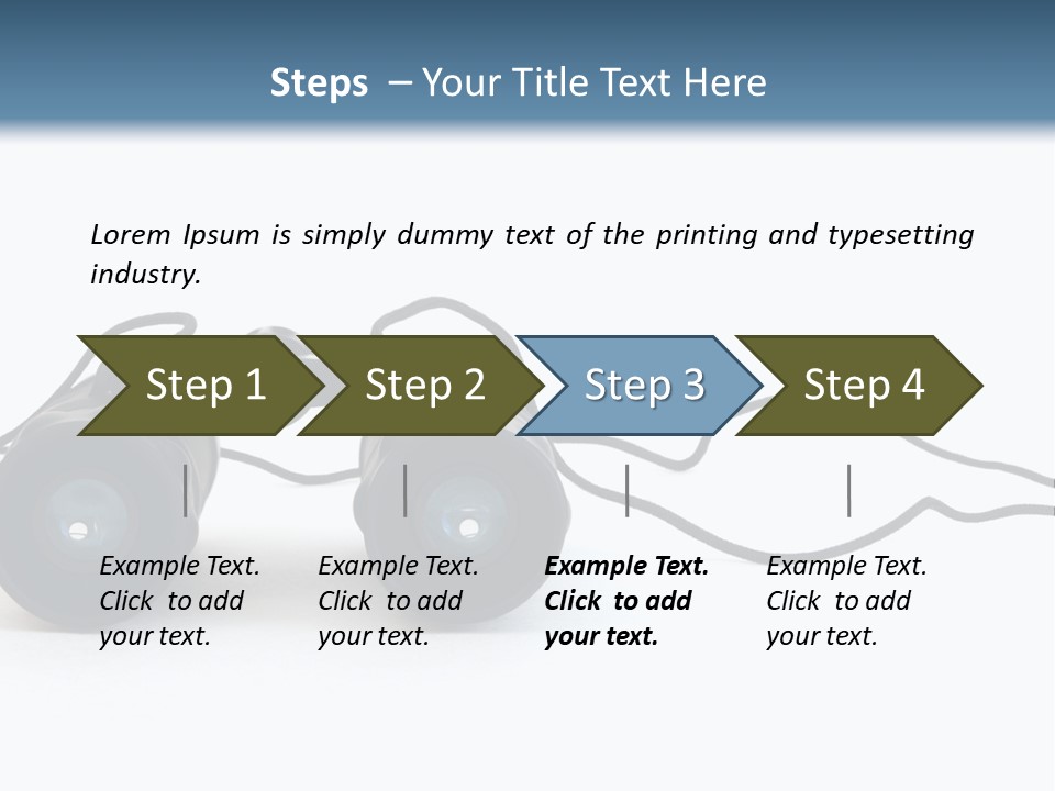 A Pair Of Binoculars Lying Flat On A White Background. PowerPoint Template