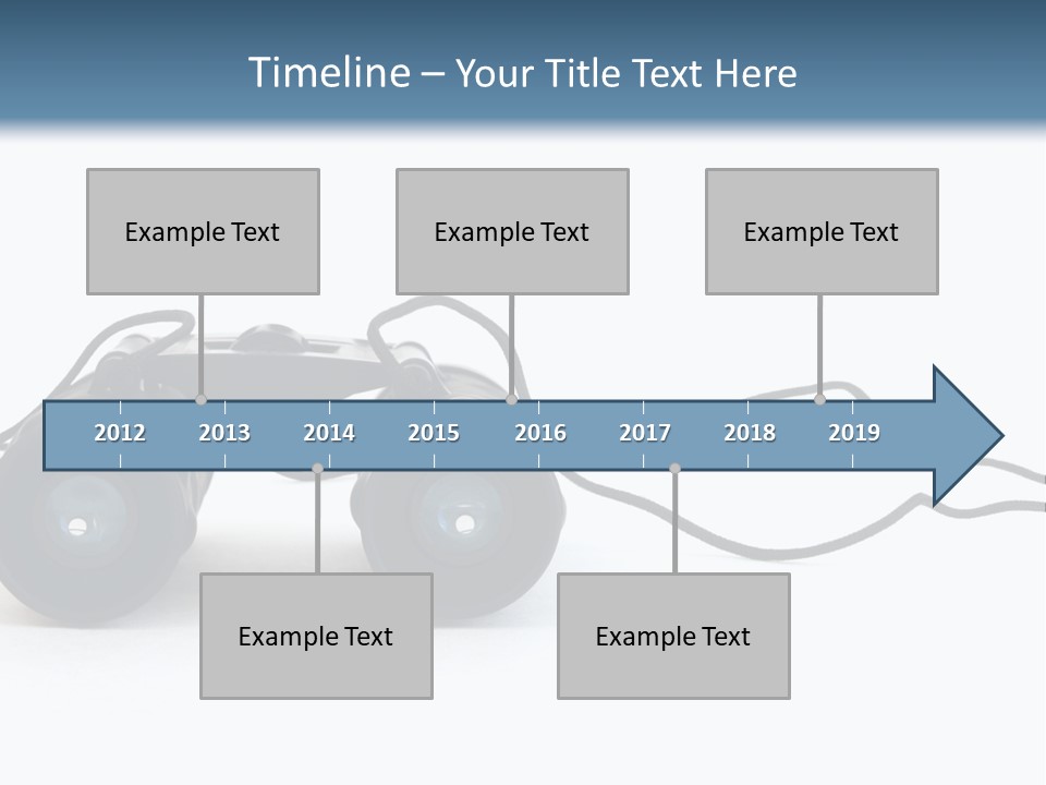 A Pair Of Binoculars Lying Flat On A White Background. PowerPoint Template