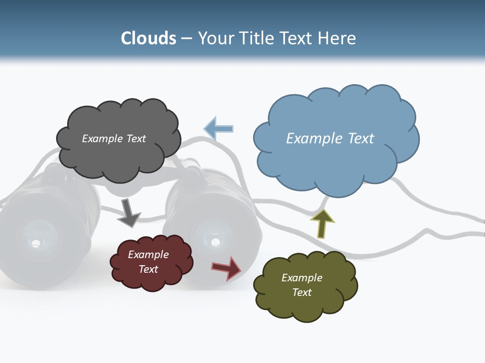 A Pair Of Binoculars Lying Flat On A White Background. PowerPoint Template