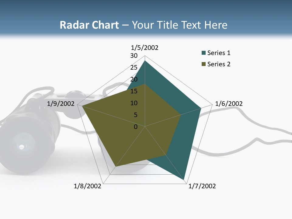 A Pair Of Binoculars Lying Flat On A White Background. PowerPoint Template