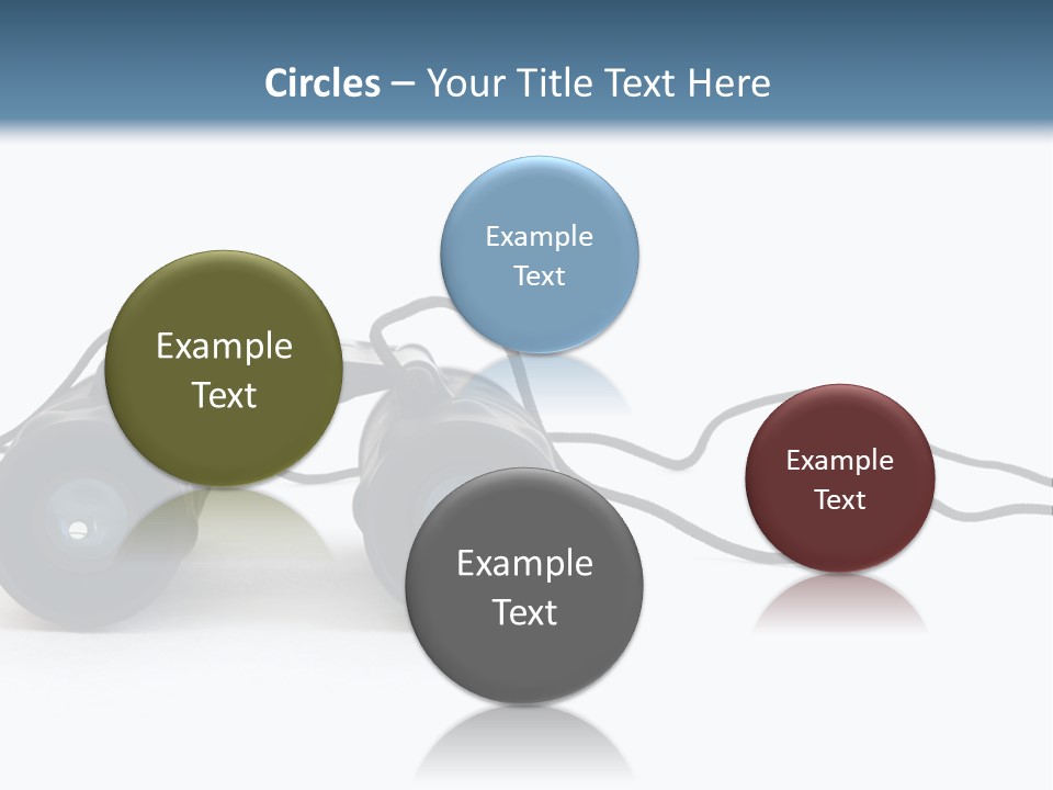 A Pair Of Binoculars Lying Flat On A White Background. PowerPoint Template