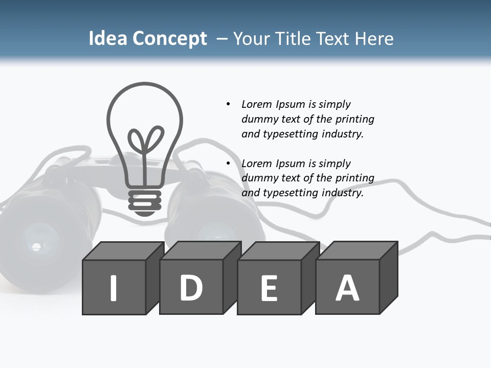 A Pair Of Binoculars Lying Flat On A White Background. PowerPoint Template