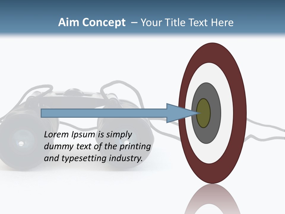 A Pair Of Binoculars Lying Flat On A White Background. PowerPoint Template