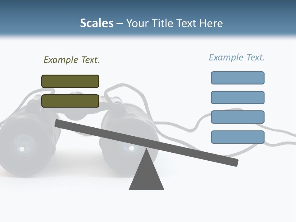 A Pair Of Binoculars Lying Flat On A White Background. PowerPoint Template