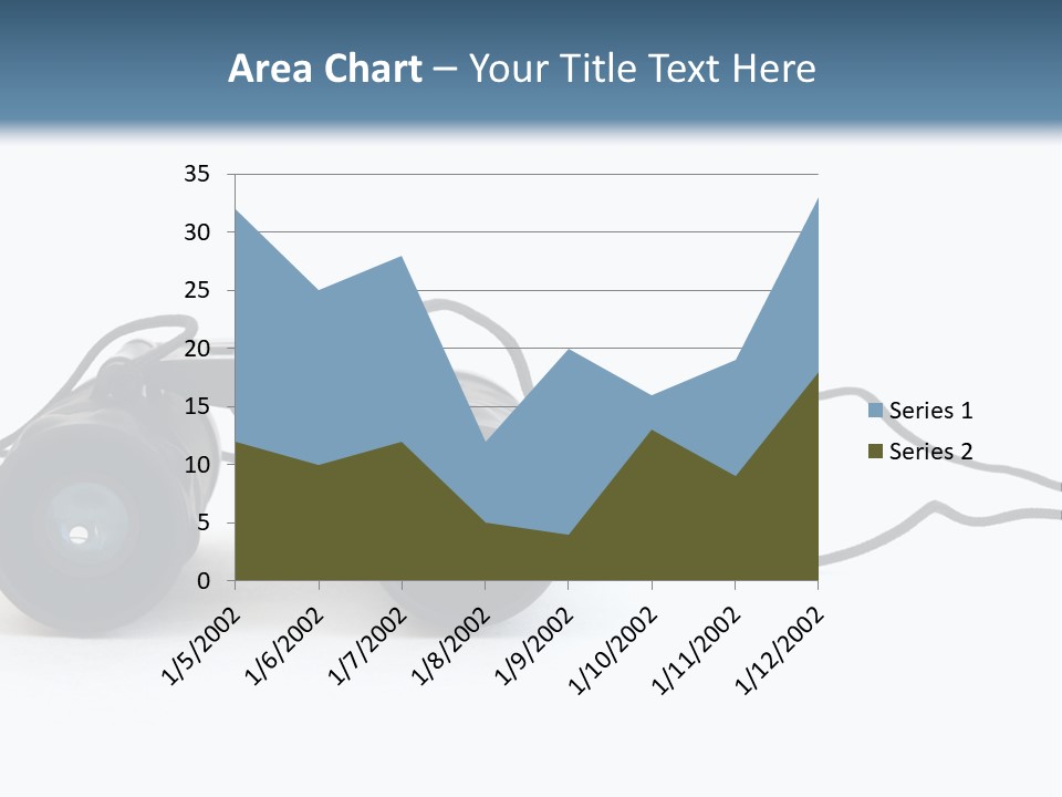 A Pair Of Binoculars Lying Flat On A White Background. PowerPoint Template
