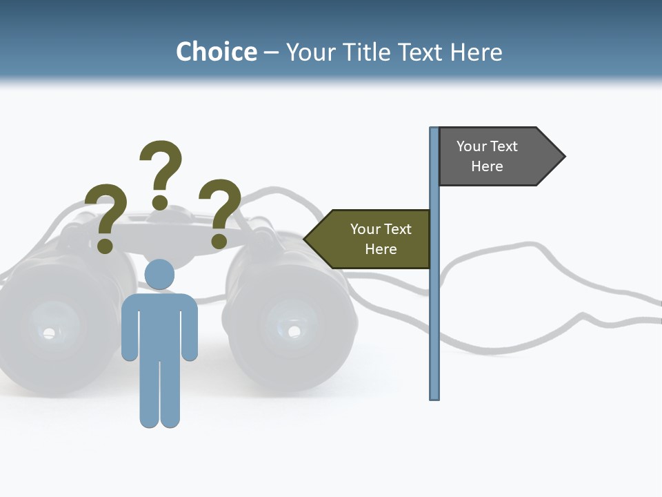 A Pair Of Binoculars Lying Flat On A White Background. PowerPoint Template