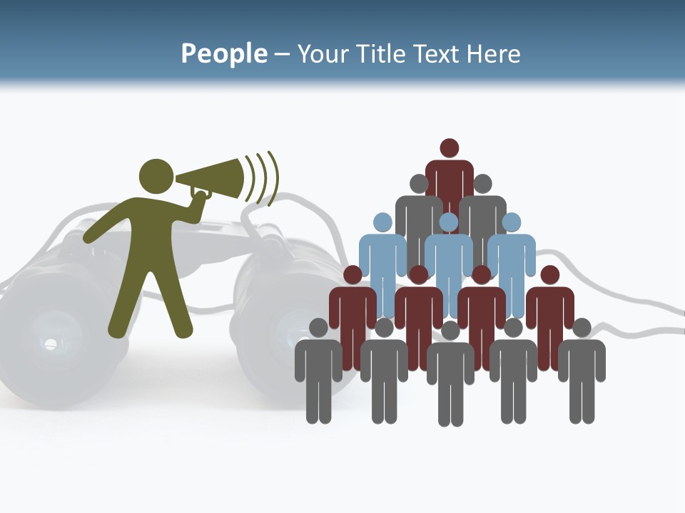 A Pair Of Binoculars Lying Flat On A White Background. PowerPoint Template