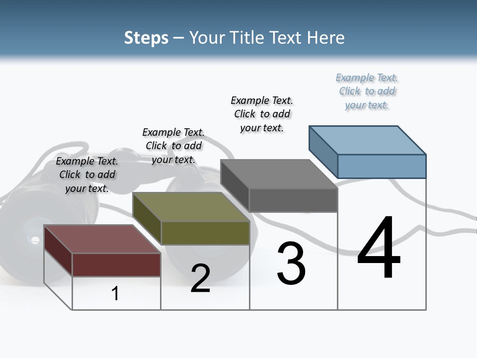 A Pair Of Binoculars Lying Flat On A White Background. PowerPoint Template
