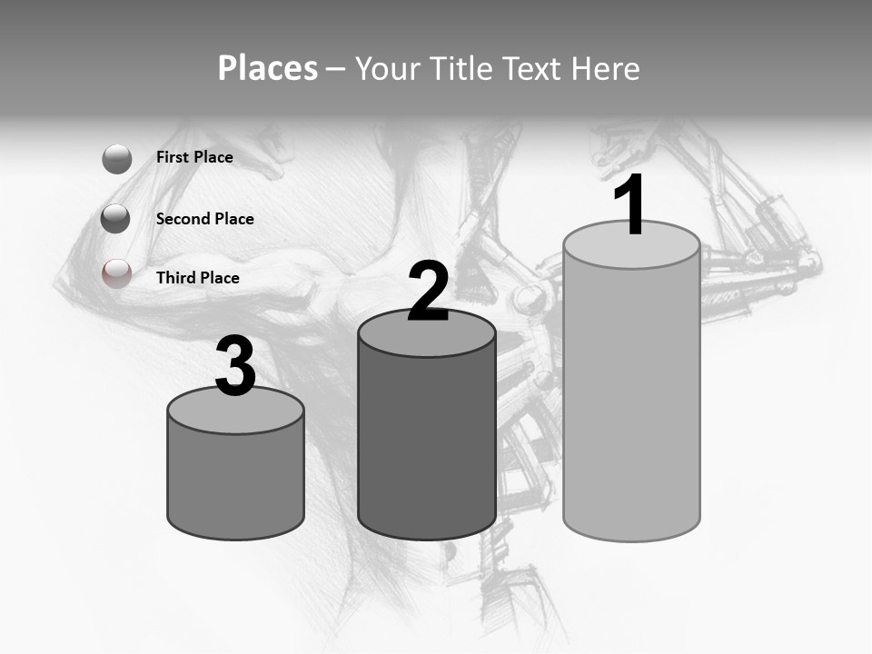 Pencil's Sketch Of The Cyborg PowerPoint Template